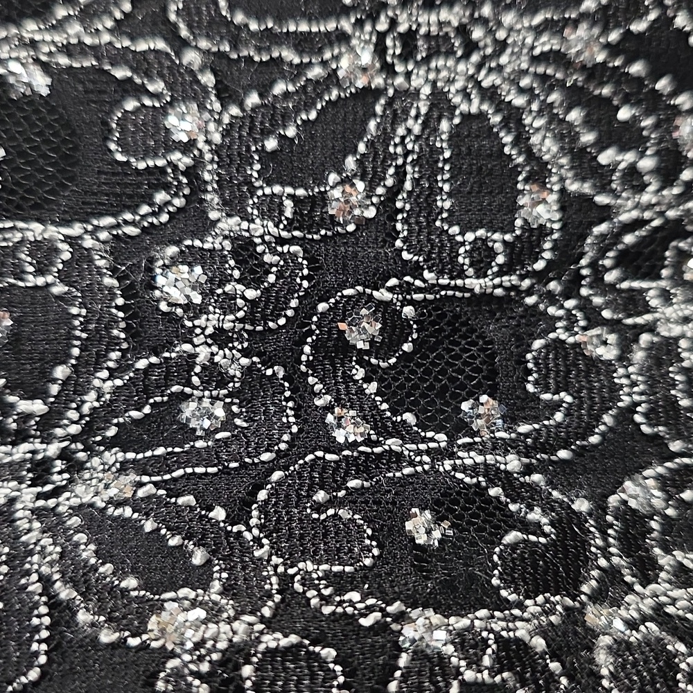Brittany Black BLING Black Stretch Lace Sleeveless Top NWOT - Picture 5 of 6